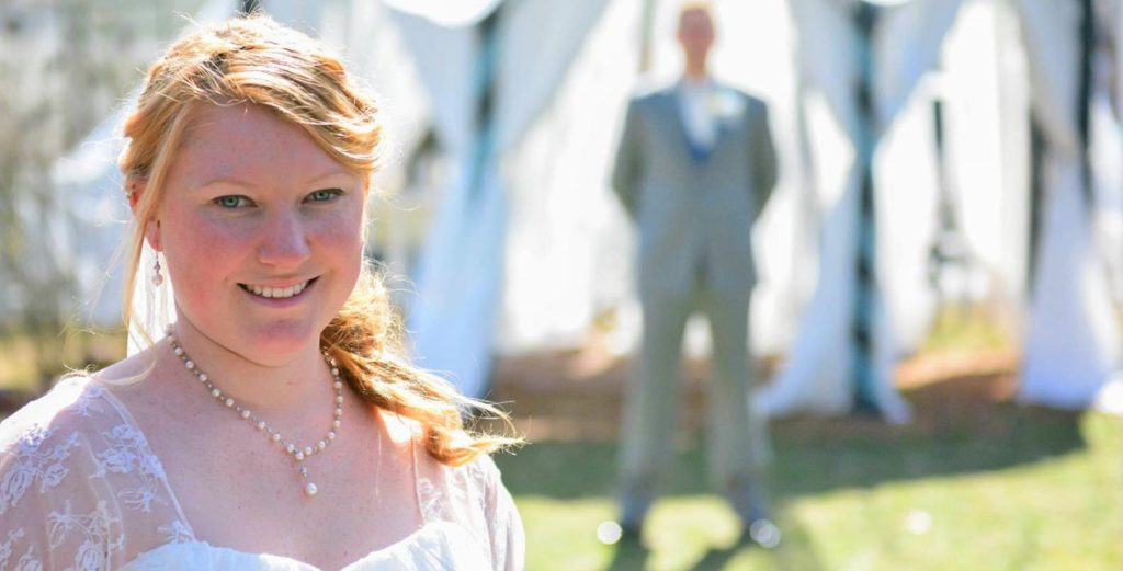 A beautiful couple enjoying their wedding day at our Missouri Bed and Breakfast, the best place to elope in Kansas City