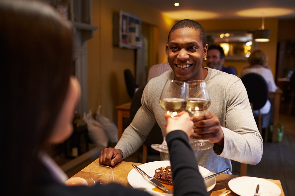 Young black couple dining out at the best Kansas City Restaurants