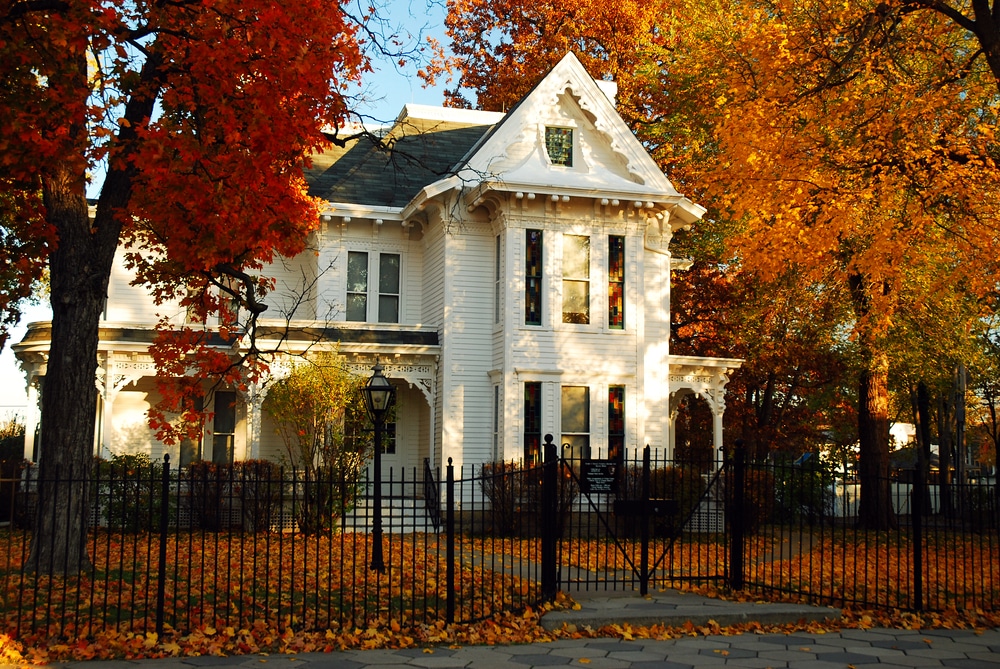 The Truman House in fall, like the National Frontier Trails Museum, is one of the best things to do in Independence, MO this fall