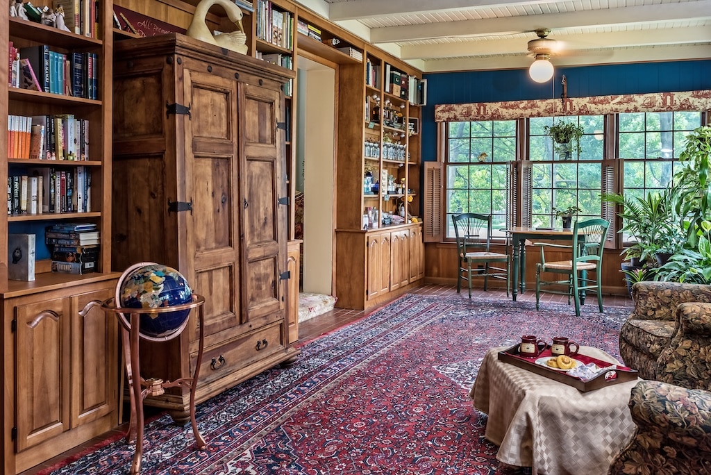 best Italian Restaurants in Kansas City, photo of our library room at our bed and breakfast