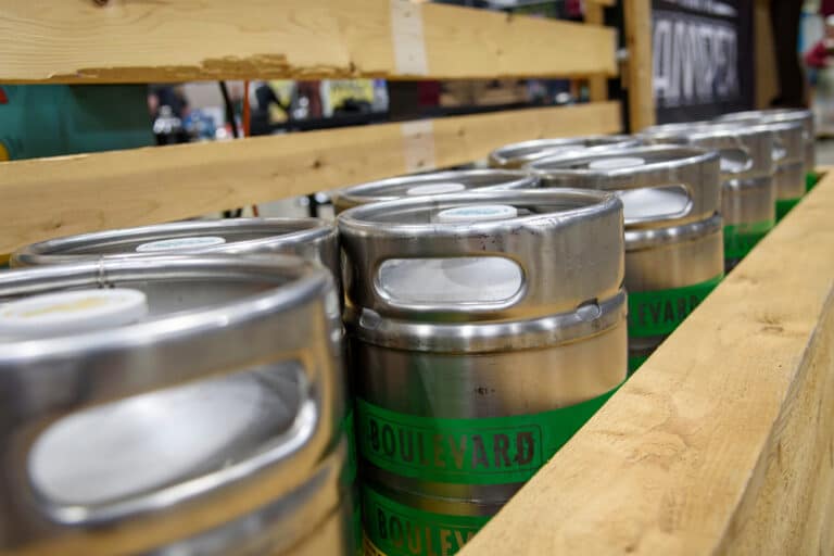Kegs at Boulevard Brewing Company in Kansas City